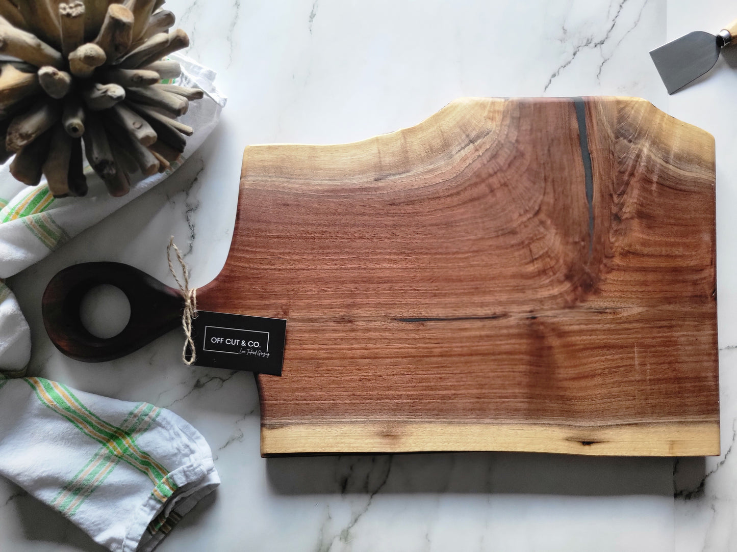 Handmade Walnut Charcuterie Board With Handle (24.5" x 1" x 13.25") - A374