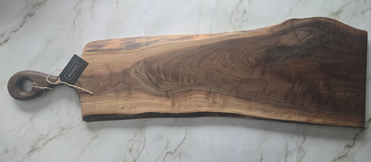 Handmade Walnut Charcuterie Board With Handle (41.75" x 1" x 12.5") - A405
