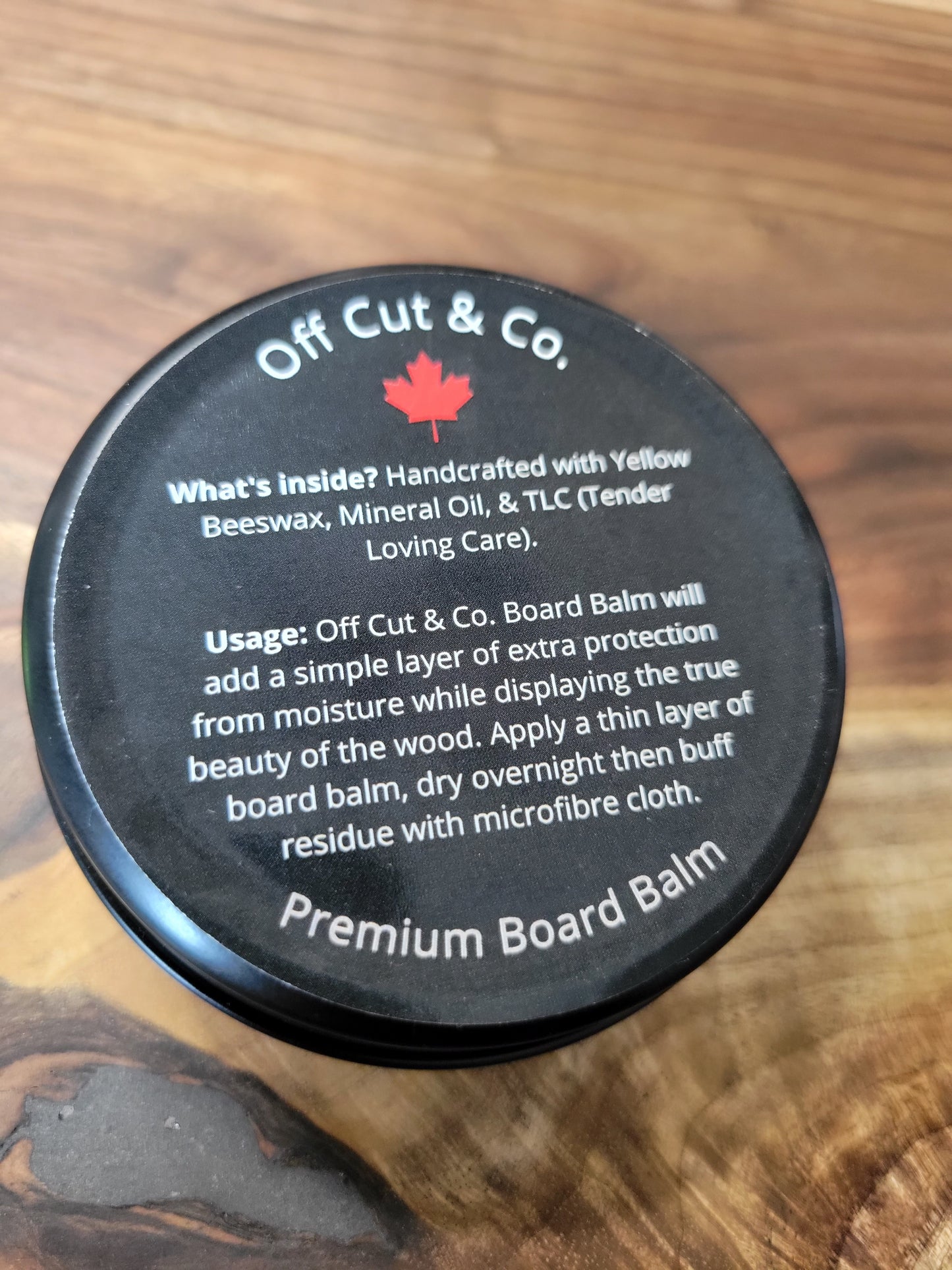 Off Cut & Co. Premium Board Balm - Premium Canadian Beeswax and Mineral Oil Cutting Board Balm - (3.5 oz/ 100g) - Each