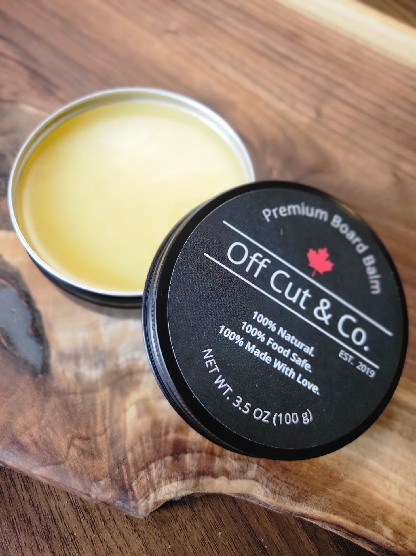 Off Cut & Co. Premium Board Balm - Premium Canadian Beeswax and Mineral Oil Cutting Board Balm - (3.5 oz/ 100g) - Each