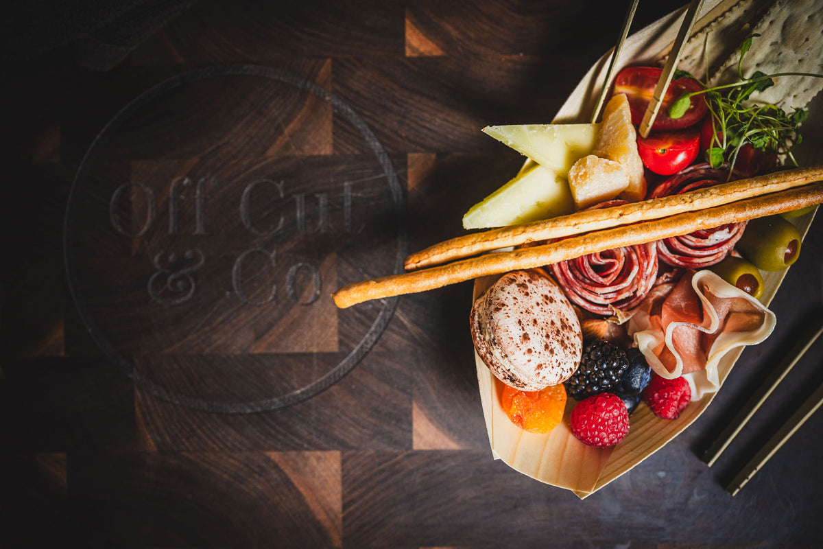 graze by the bays – handcrafted charcuterie serving... Artisanal Charcuterie Boats – Off Cut & Co.