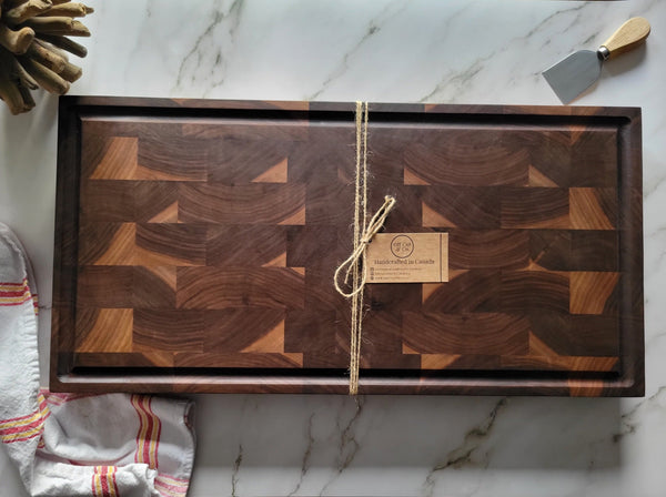 Handmade End Grain Walnut Butcher Block (24" x 1.75" x 12")
